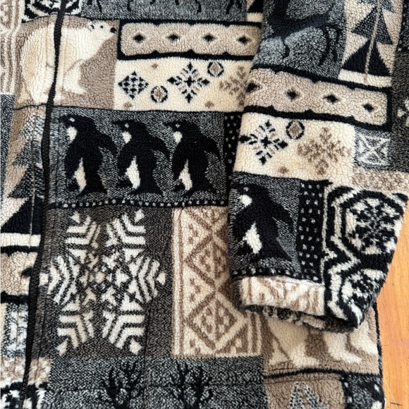 Vintage Pure Alaska Gold Fleece Print Jacket Mens M Y2K 90s Winter Full Zip USA - Picture 2 of 13